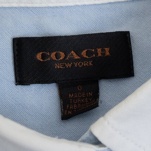 Coach Blue Button Front Oxford Shirt Cotton Business Size 0 / XS - Picture 5 of 13